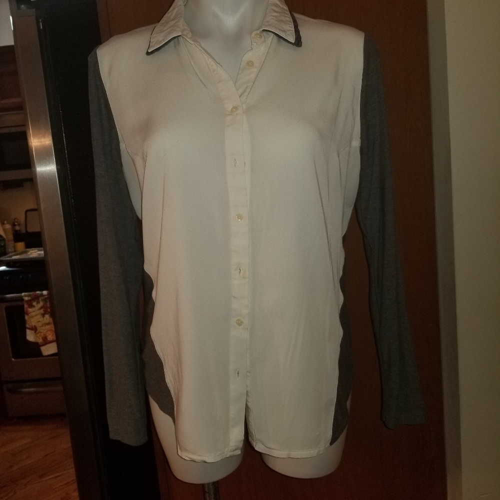 PRINCESS VERA WANG mixed fabric blouse xl